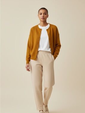 Babaton Ochre Button-Up Knit Cardigan XS Mohair blend